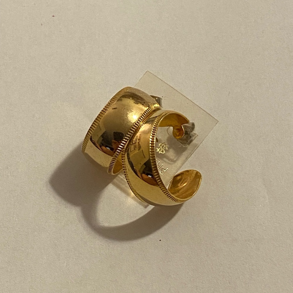Gold womens faux hoop earrings